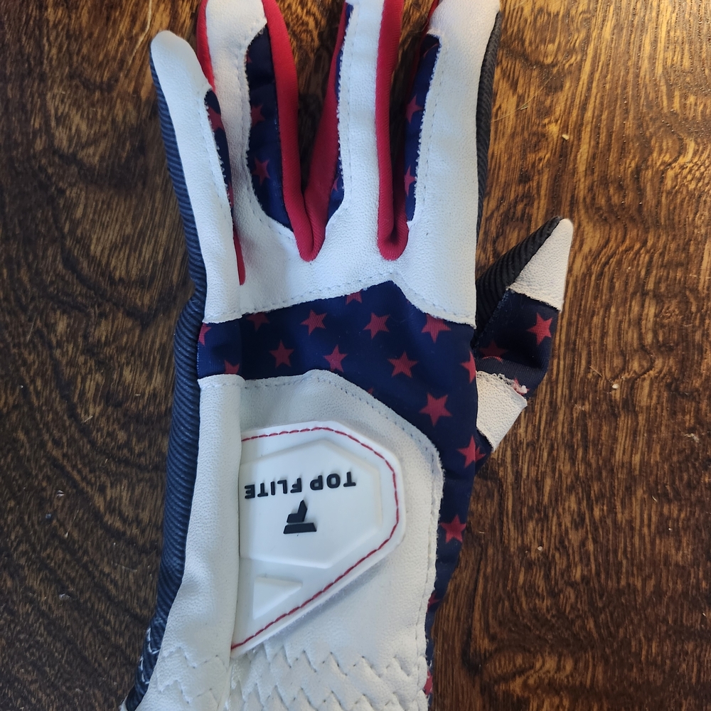 Kids' Star Pattern Golf Glove - White and Blue